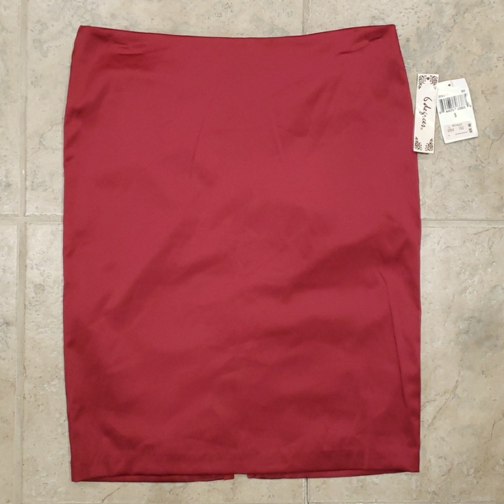 6 Degrees Red Satin Skirt